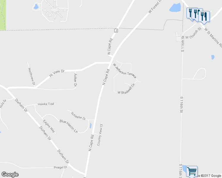 map of restaurants, bars, coffee shops, grocery stores, and more near 8255 South Shadwell Circle in Franklin