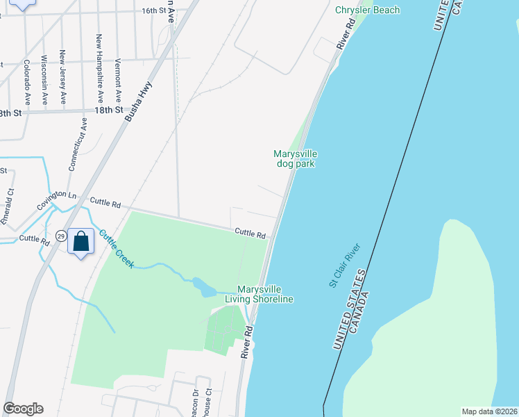 map of restaurants, bars, coffee shops, grocery stores, and more near 1900 River Road in Marysville