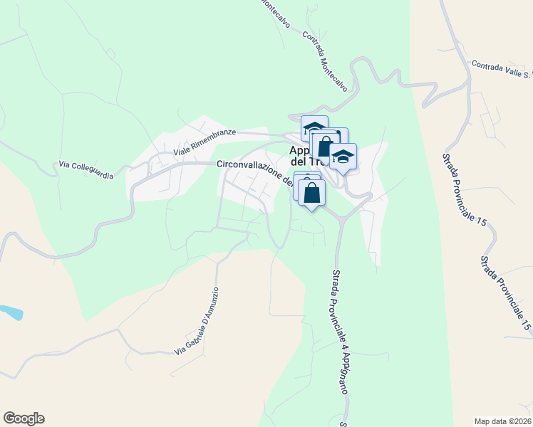 map of restaurants, bars, coffee shops, grocery stores, and more near 6 Via Grazia Deledda in Appignano del Tronto