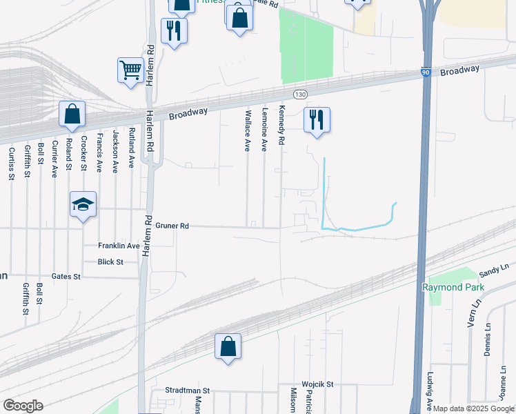 map of restaurants, bars, coffee shops, grocery stores, and more near 51 Lemoine Avenue in Buffalo