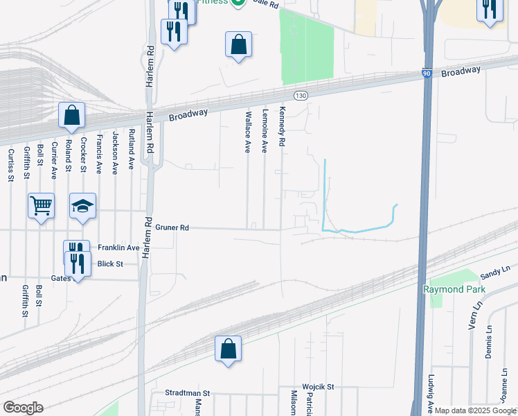 map of restaurants, bars, coffee shops, grocery stores, and more near 51 Lemoine Avenue in Buffalo