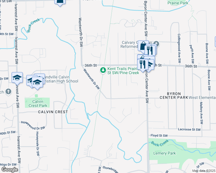 map of restaurants, bars, coffee shops, grocery stores, and more near 3728 Wedgewood Drive Southwest in Wyoming