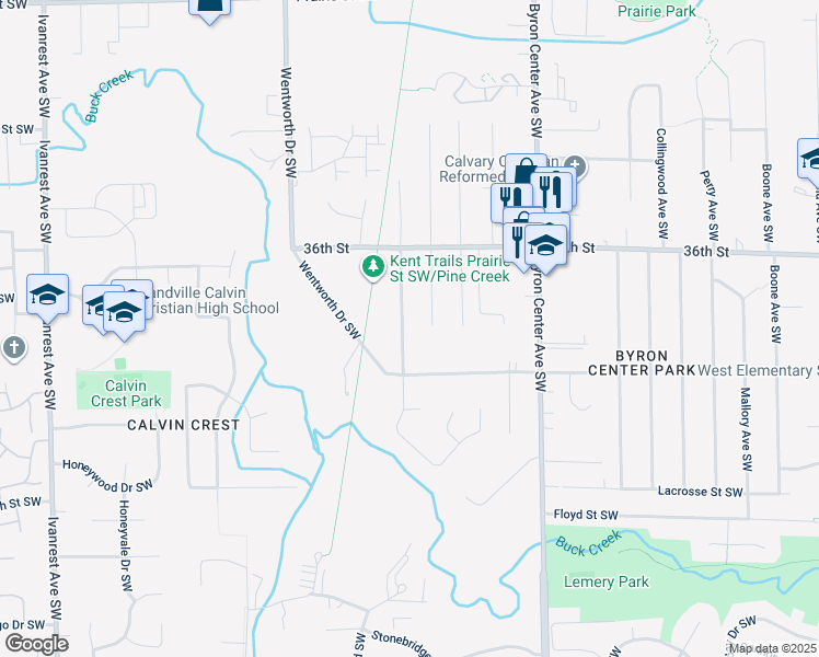 map of restaurants, bars, coffee shops, grocery stores, and more near 3728 Wedgewood Drive Southwest in Wyoming