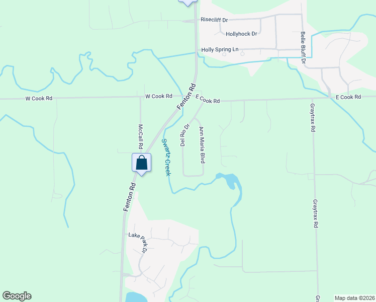 map of restaurants, bars, coffee shops, grocery stores, and more near 9123 Del Rio Drive in Grand Blanc
