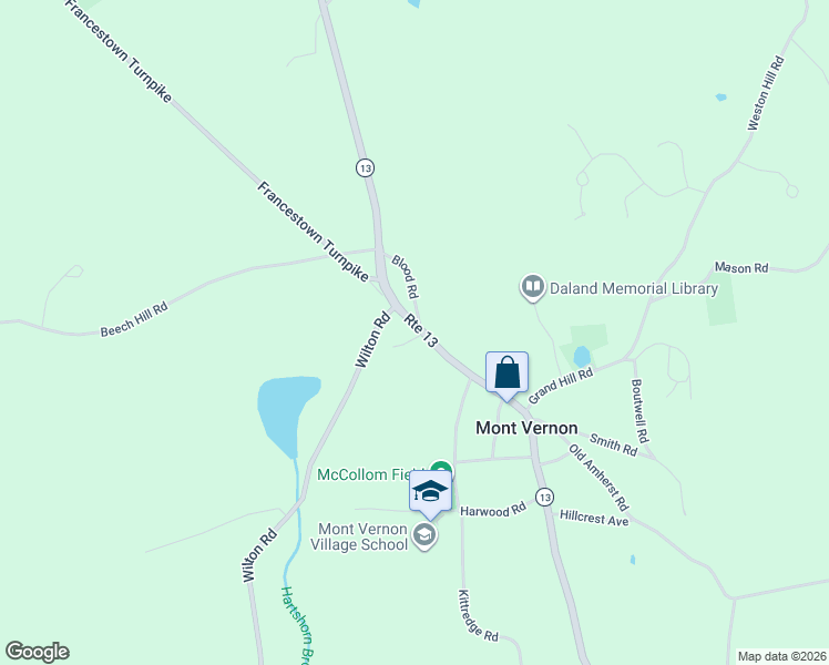 map of restaurants, bars, coffee shops, grocery stores, and more near 2 wellington Way in Mont Vernon