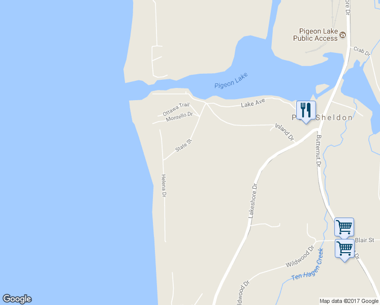 map of restaurants, bars, coffee shops, grocery stores, and more near 17117 Pimento Hill in West Olive