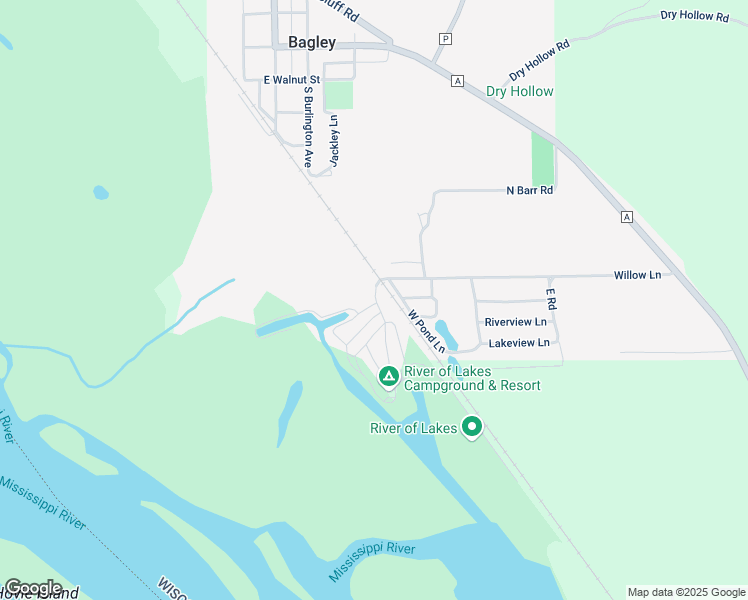 map of restaurants, bars, coffee shops, grocery stores, and more near 107 Packer Drive in Bagley