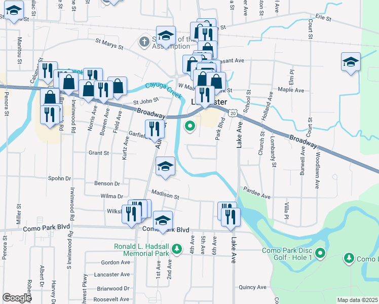 map of restaurants, bars, coffee shops, grocery stores, and more near 19 Cadet Circle in Lancaster