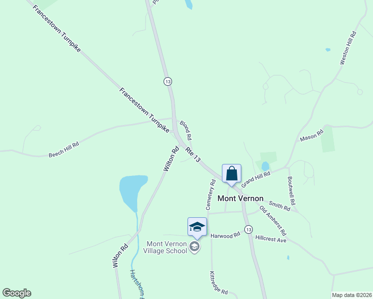 map of restaurants, bars, coffee shops, grocery stores, and more near 2 wellington Way in Mont Vernon