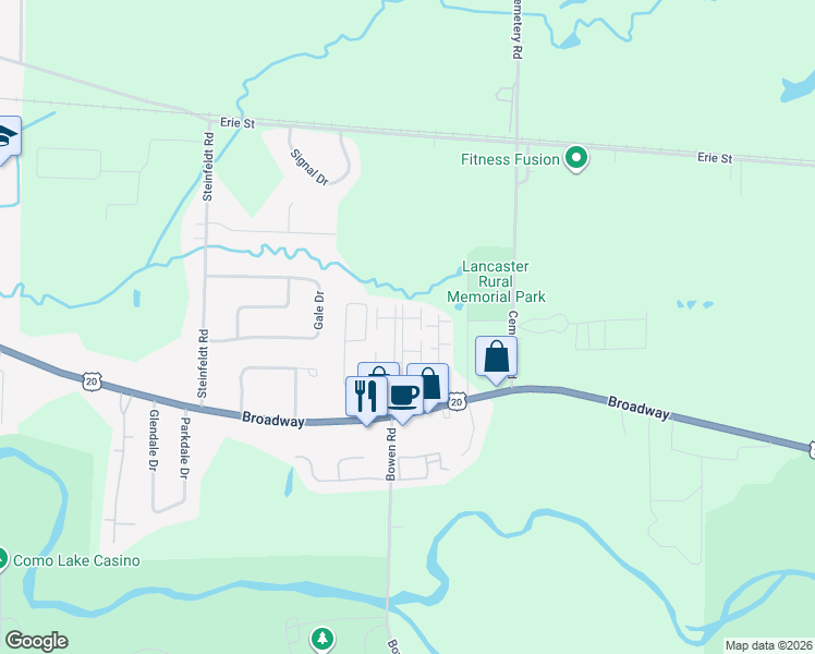 map of restaurants, bars, coffee shops, grocery stores, and more near 63 Brookhaven Lane in Lancaster