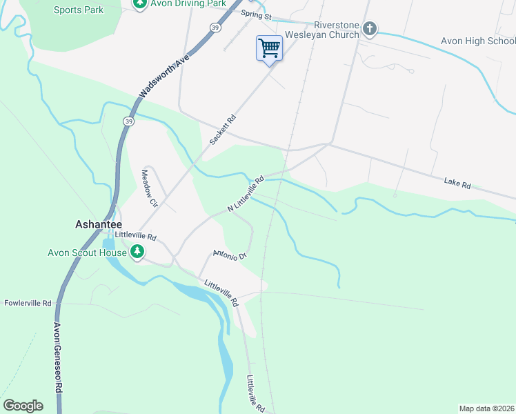 map of restaurants, bars, coffee shops, grocery stores, and more near 2060 North Littleville Road in Avon