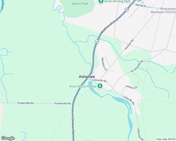 map of restaurants, bars, coffee shops, grocery stores, and more near 2122 Avon Geneseo Road in Avon