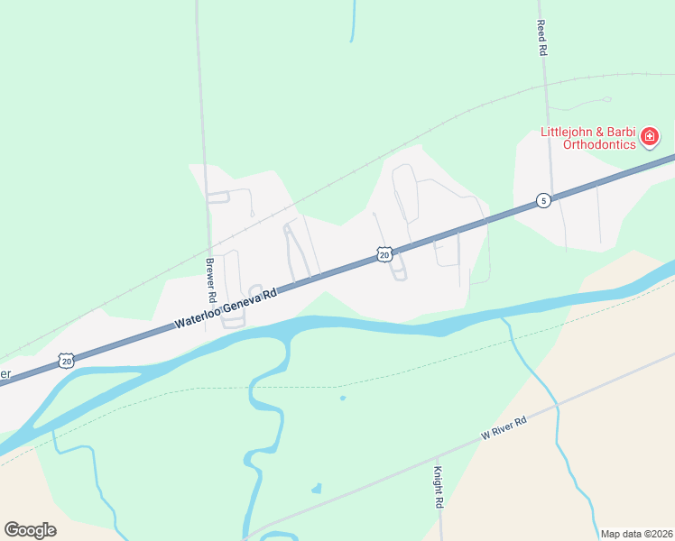 map of restaurants, bars, coffee shops, grocery stores, and more near 989 Waterloo Geneva Road in Waterloo