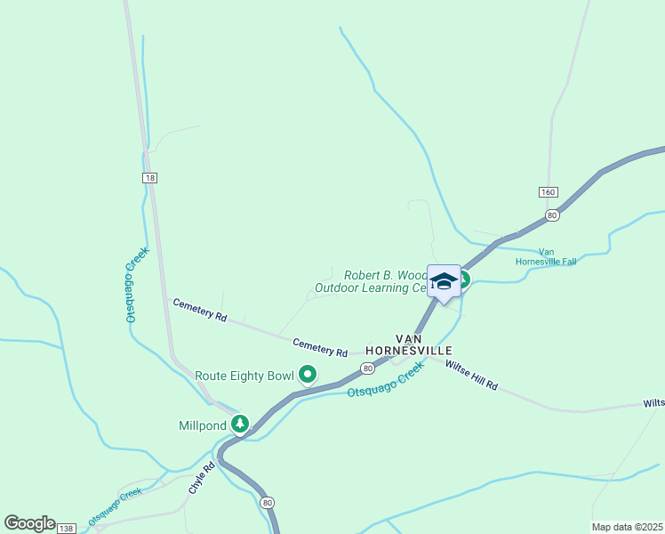 map of restaurants, bars, coffee shops, grocery stores, and more near 133 Apple Ln in Jordanville