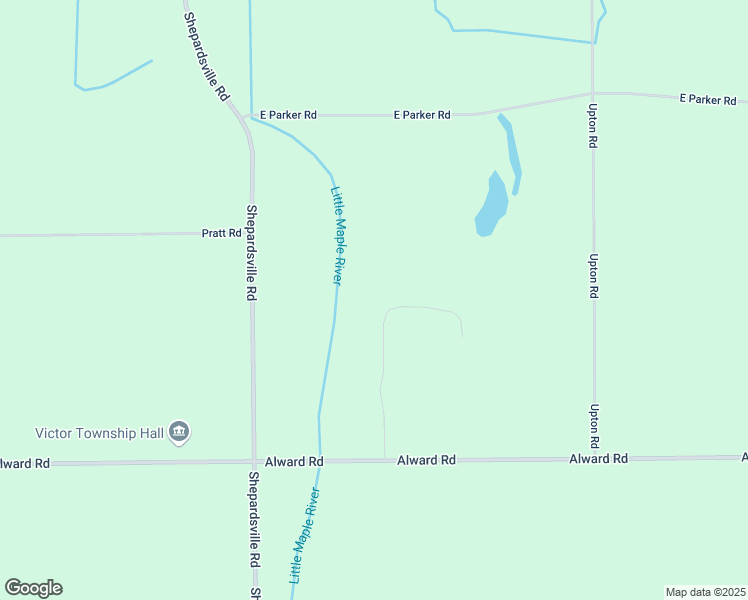 map of restaurants, bars, coffee shops, grocery stores, and more near 7295 Cross Creek Drive in Laingsburg