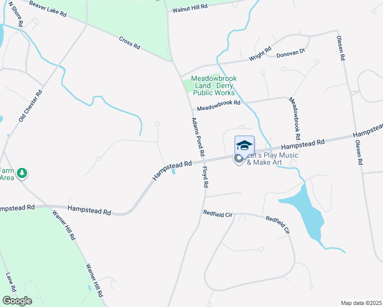 map of restaurants, bars, coffee shops, grocery stores, and more near 6 Adams Pond Road in Derry