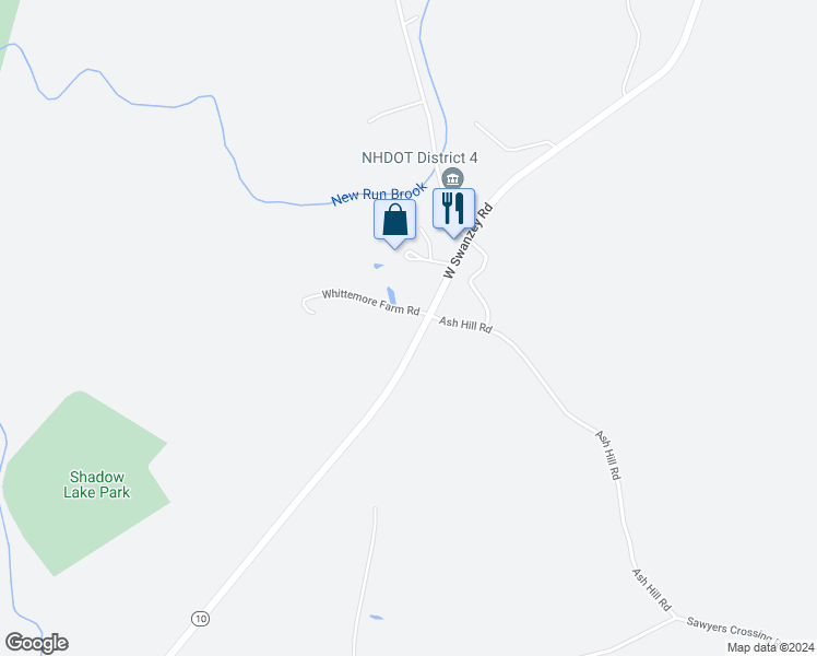 map of restaurants, bars, coffee shops, grocery stores, and more near 8 Whittemore Farm Road in Swanzey