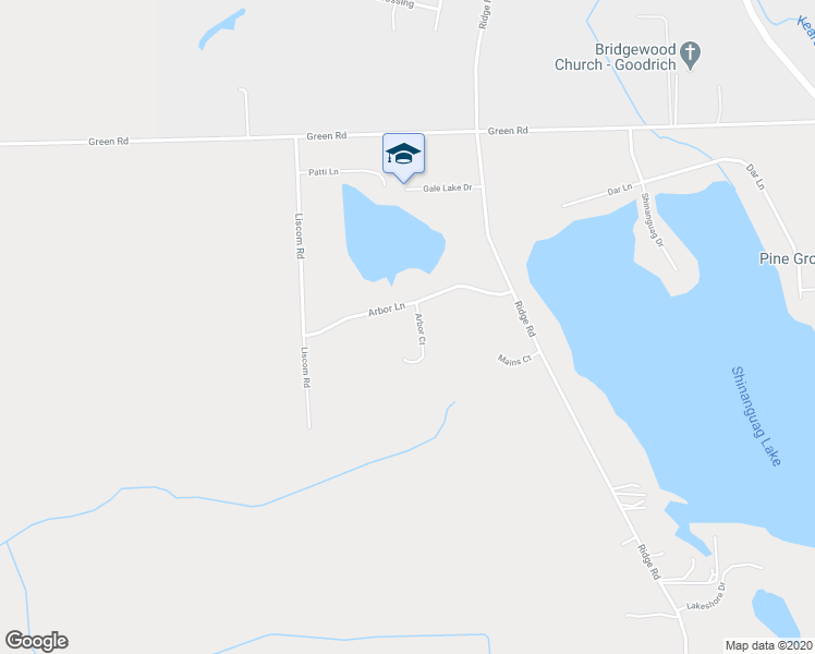 map of restaurants, bars, coffee shops, grocery stores, and more near 9222 Arbor Court in Goodrich