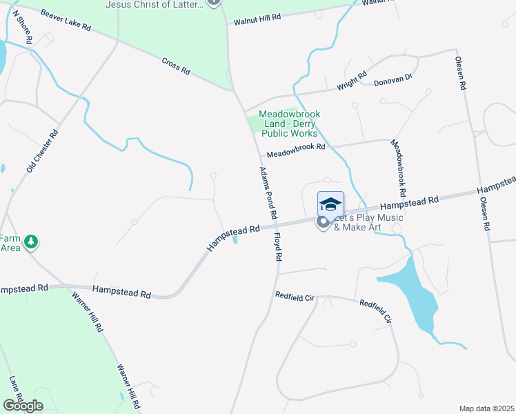map of restaurants, bars, coffee shops, grocery stores, and more near 6 Adams Pond Road in Derry