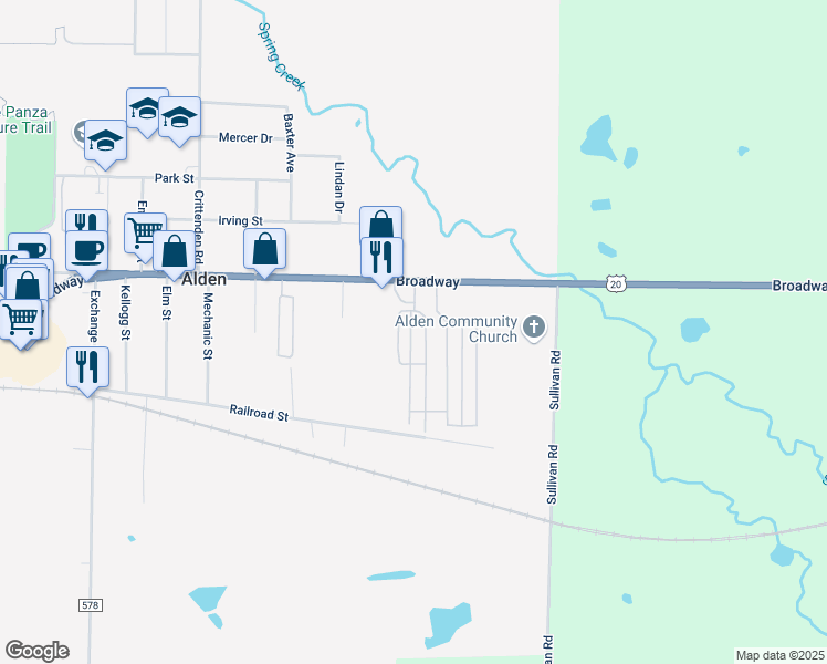 map of restaurants, bars, coffee shops, grocery stores, and more near 1401 Chestnut Street in Alden