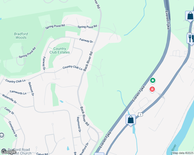 map of restaurants, bars, coffee shops, grocery stores, and more near 8 Dumpling Way in Merrimack