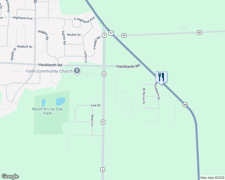 map of restaurants, bars, coffee shops, grocery stores, and more near 5896 Hedrick Drive in Fort Atkinson