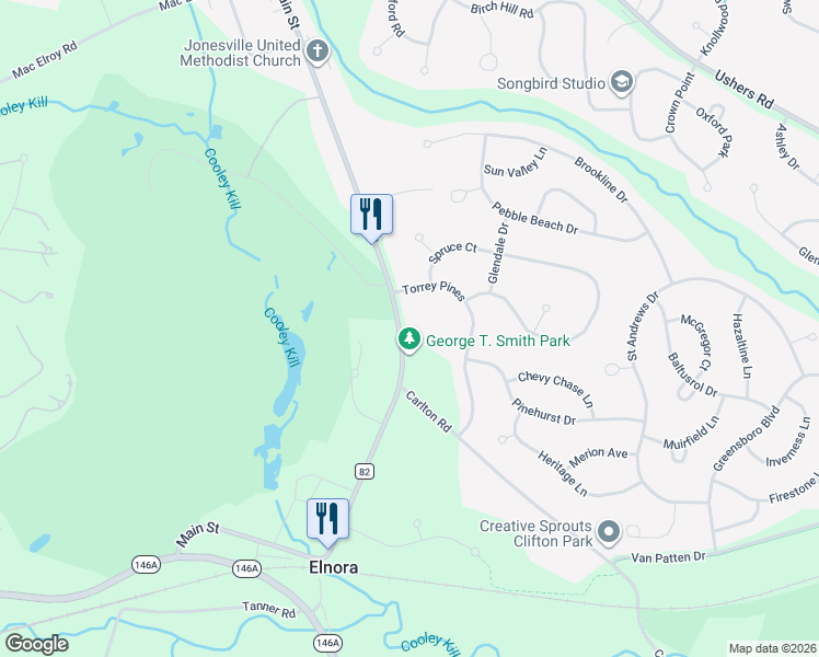 map of restaurants, bars, coffee shops, grocery stores, and more near 911 Main Street in Saratoga County
