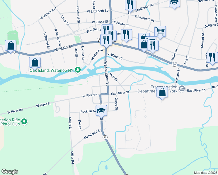 map of restaurants, bars, coffee shops, grocery stores, and more near 10 Kendig Street in Waterloo