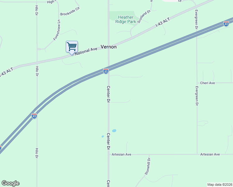 map of restaurants, bars, coffee shops, grocery stores, and more near W249S7930 Center Drive in Mukwonago