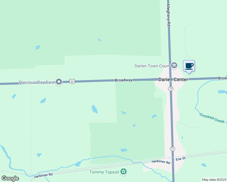 map of restaurants, bars, coffee shops, grocery stores, and more near 1261 U.S. 20 in Darien Center