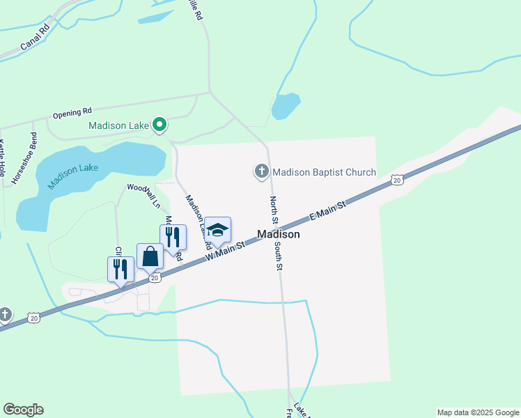 map of restaurants, bars, coffee shops, grocery stores, and more near 3661 North Street in Madison