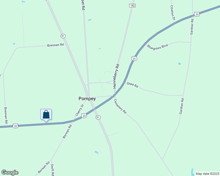 map of restaurants, bars, coffee shops, grocery stores, and more near 7404 Academy Street in Fabius