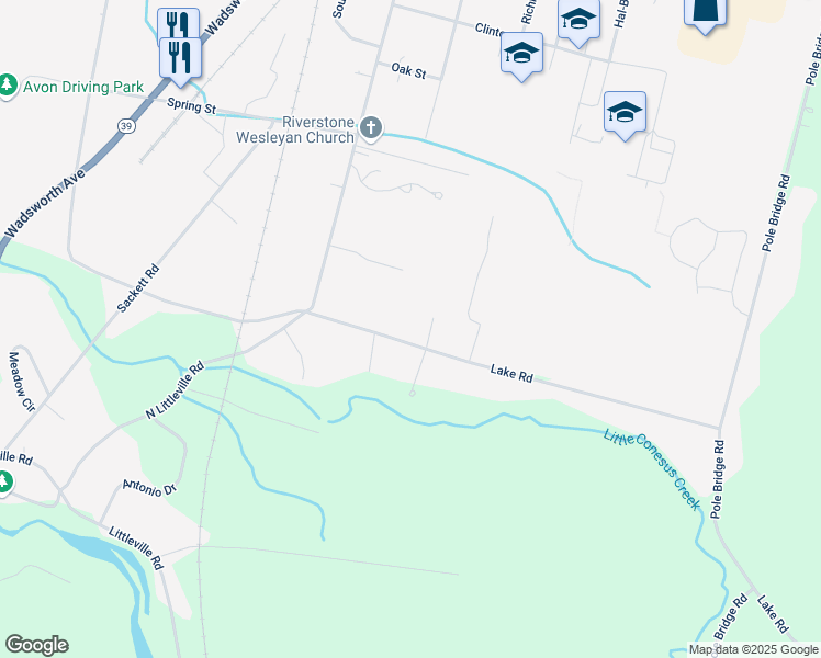 map of restaurants, bars, coffee shops, grocery stores, and more near 46 Lake Rd in Avon