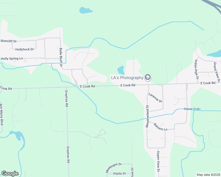map of restaurants, bars, coffee shops, grocery stores, and more near 1434 East Cook Road in Grand Blanc