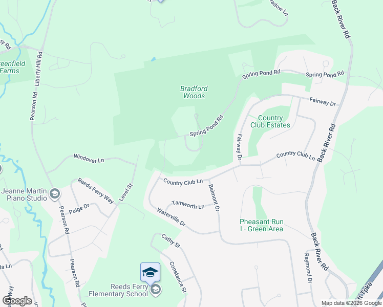 map of restaurants, bars, coffee shops, grocery stores, and more near 32 Walnut Circle in Merrimack