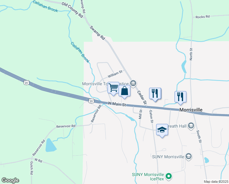 map of restaurants, bars, coffee shops, grocery stores, and more near 6 Cambridge Avenue in Morrisville