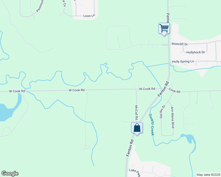 map of restaurants, bars, coffee shops, grocery stores, and more near 1207 West Cook Road in Grand Blanc