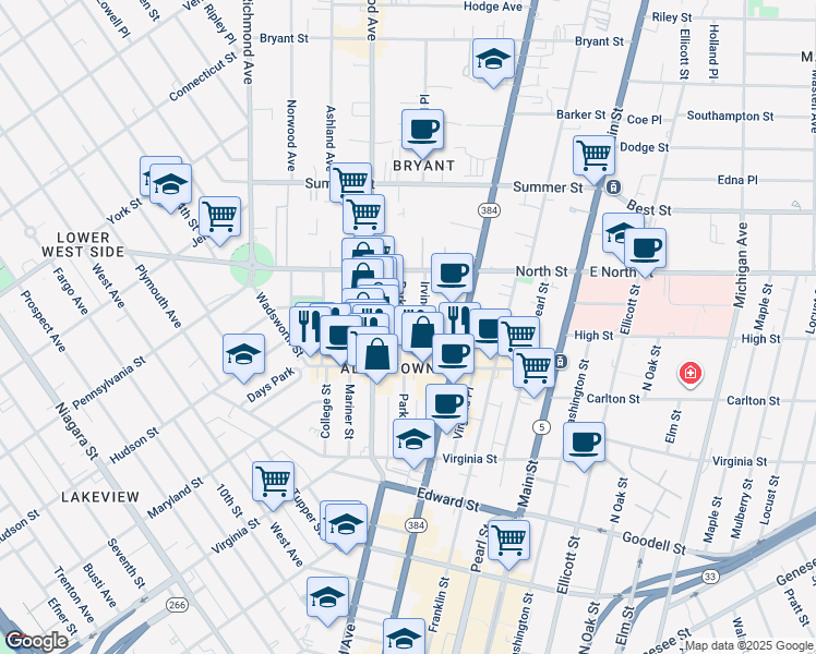 map of restaurants, bars, coffee shops, grocery stores, and more near in Ridgeway