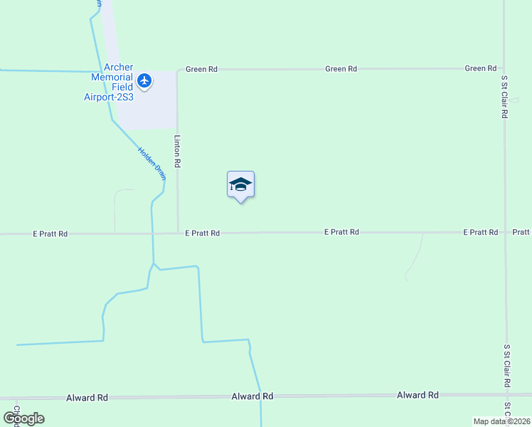 map of restaurants, bars, coffee shops, grocery stores, and more near 5033 East Pratt Road in Saint Johns