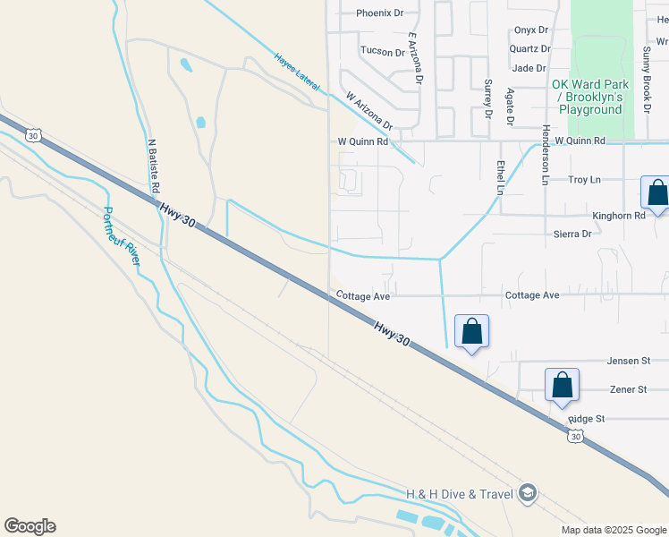 map of restaurants, bars, coffee shops, grocery stores, and more near 3770 Philbin Road in Pocatello