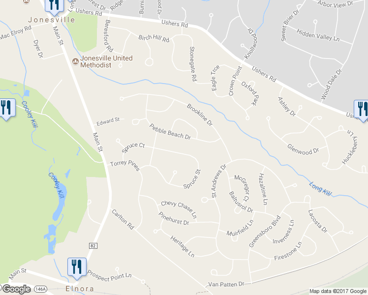 map of restaurants, bars, coffee shops, grocery stores, and more near 47 Spruce Street in Saratoga County