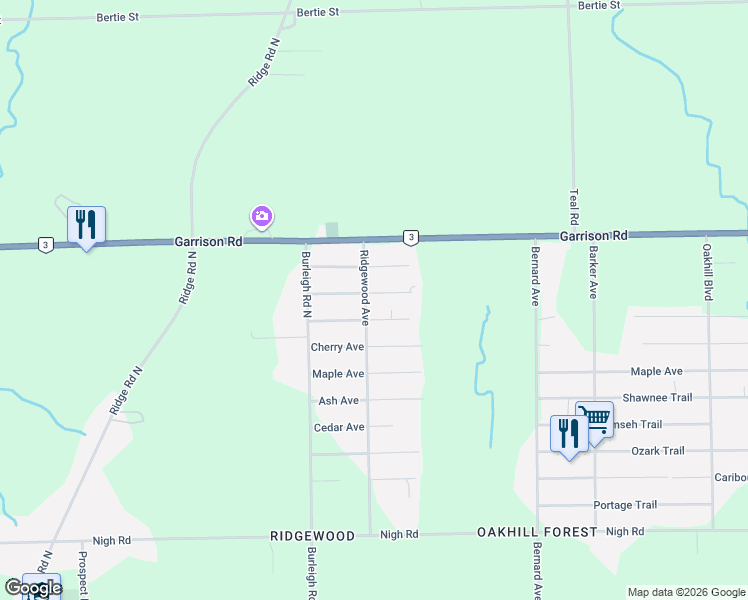 map of restaurants, bars, coffee shops, grocery stores, and more near 3244 Peach Avenue in Fort Erie