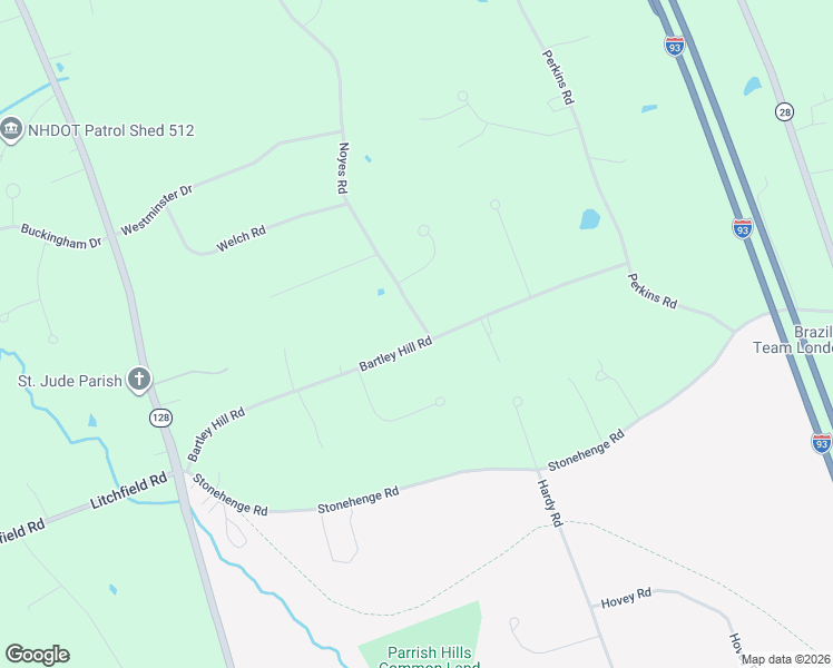 map of restaurants, bars, coffee shops, grocery stores, and more near 1 Noyes Road in Londonderry