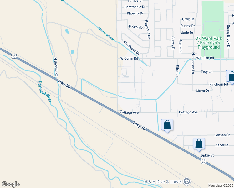 map of restaurants, bars, coffee shops, grocery stores, and more near 3770 Philbin Road in Pocatello