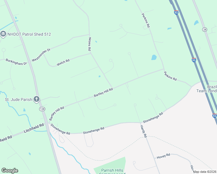 map of restaurants, bars, coffee shops, grocery stores, and more near 38 Bartley Hill Road in Londonderry