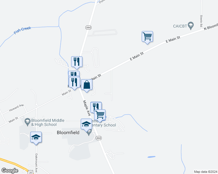 map of restaurants, bars, coffee shops, grocery stores, and more near 20 Bennett Avenue in Bloomfield