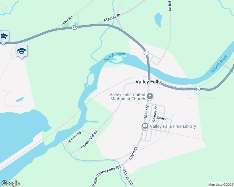 map of restaurants, bars, coffee shops, grocery stores, and more near 1548 New York 67 in Schaghticoke