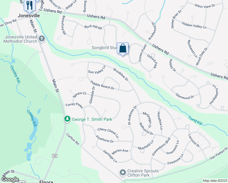 map of restaurants, bars, coffee shops, grocery stores, and more near 47 Spruce Street in Saratoga County