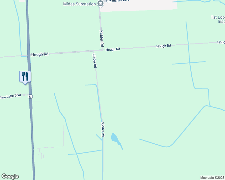 map of restaurants, bars, coffee shops, grocery stores, and more near 5655 Kidder Road in Almont