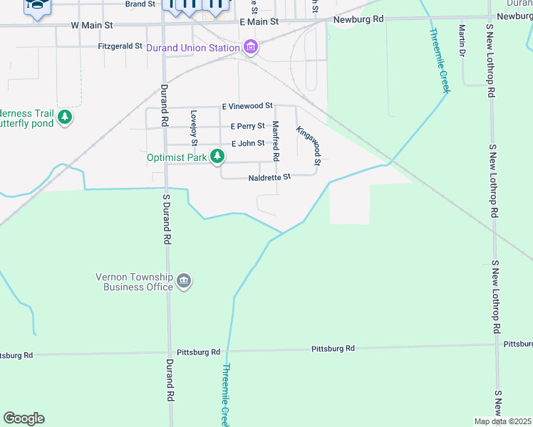 map of restaurants, bars, coffee shops, grocery stores, and more near 208 Creek Point Circle in Durand